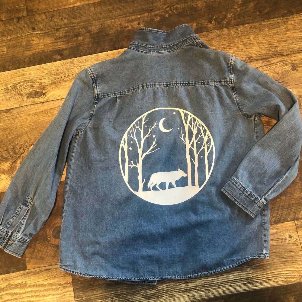 Upcyled Denim Long Sleeved Shirt
